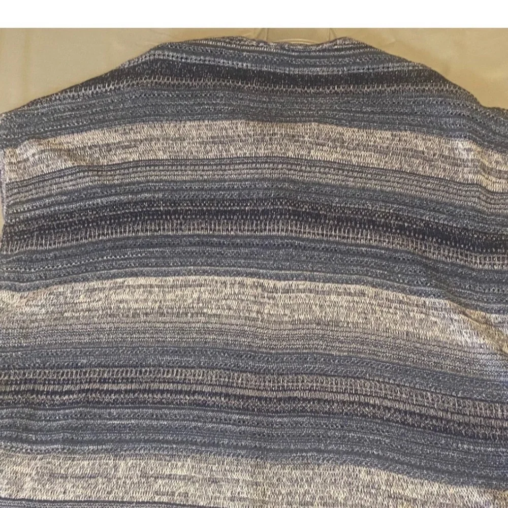 Tommy Bahama Poncho Womens One Size Blue Striped Fringe Knit Beach Cover Up Boho